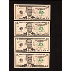 BARACK OBAMA U.S.A FOURTY-FOUR DOLLAR NOVELTY BANKNOTE LOT