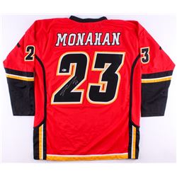 Sean Monahan Signed Flames Jersey (Beckett COA)