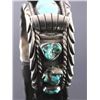 Image 5 : Navajo Sterling Silver and Turquoise Cuff