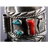 Image 6 : Navajo Sterling Silver and Turquoise Cuff