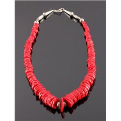 Navajo Discoidal Coral Nugget Necklace