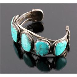 Navajo Sterling Silver and Turquoise Cuff