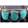 Image 4 : Navajo Sterling Silver and Turquoise Cuff