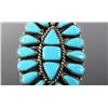 Image 3 : Navajo Nickel Silver & Turquoise Petite Point Ring