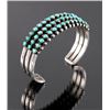 Image 1 : Navajo Coin Silver and Turquoise Cuff c.1930