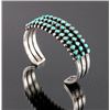 Image 2 : Navajo Coin Silver and Turquoise Cuff c.1930