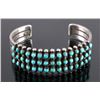 Image 3 : Navajo Coin Silver and Turquoise Cuff c.1930