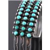 Image 4 : Navajo Coin Silver and Turquoise Cuff c.1930