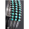 Image 5 : Navajo Coin Silver and Turquoise Cuff c.1930