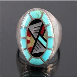 Carolyn Bobelu Zuni Sterling Silver Turquoise Ring