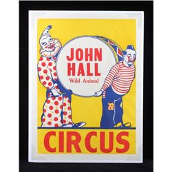 Original John Hall Wild Animal Circus Poster