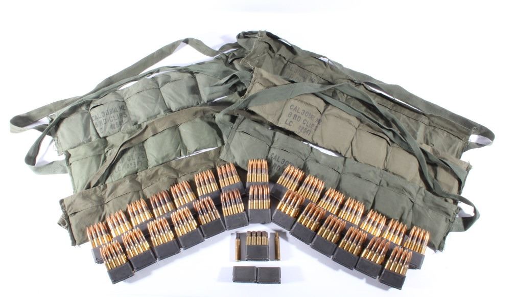 M1 Garand Bandoliers w/ 224 Unfired & 10 Fired Rds