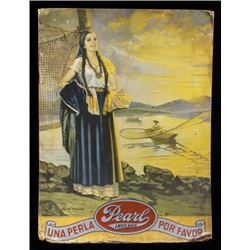 Pearl Lager Beer Lithograph Advertisement c1947-51