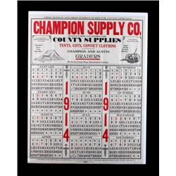 1914 Champion Supply Company Calendar