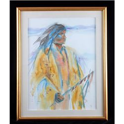 Original Native American Indian Watercolor