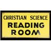 Image 1 : 2-Sided Christian Science Reading Room Sign c1900-