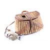 Image 1 : Early Leather & Wicker Fly Fishing Creel