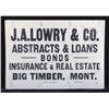 Image 1 : J.A. Lowry Sign from Big Timber Montana