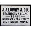 Image 8 : J.A. Lowry Sign from Big Timber Montana