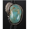 Image 2 : Signed Navajo Gem Quality Royston Turquoise Bolo