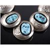 Image 2 : Navajo Silver Concho, Turquoise Shadowbox Necklace