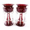 Image 1 : Vicrtorian Cranberry Lustre Vases Circa 1870-90