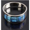 Image 1 : Signed Navajo Sterling Silver & Chip Opal Ring