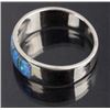 Image 2 : Signed Navajo Sterling Silver & Chip Opal Ring