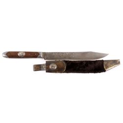 Antique Gamblers Inlaid Pewter Boot Knife