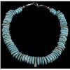Image 1 : Navajo Fox Turquoise Tear-Drop Bead Necklace