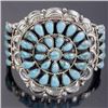 Image 1 : Signed Navajo Blue Gem Turquoise & Sterling Cuff