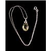 Image 1 : Citrine And Diamond Pendant With Sterling Chain