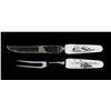 Image 1 : Scrimshaw 2 Piece Carving Set Signed Nuguruk