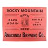 Image 2 : Anaconda Brewing Bock Beer Bottle & Advertisement