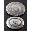 Image 1 : Two Navajo Engraved Sterling Silver Belt Buckles