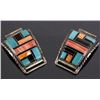 Image 1 : Signed Zuni Native Inlaid Mosaic Watch Band Tips