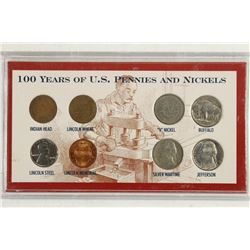 100 YEARS OF US PENNIES AND NICKELS SET