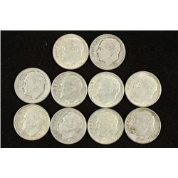 10 ASSORTED SILVER ROOSEVELT DIMES