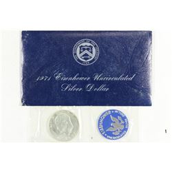 1971-S  IKE SILVER DOLLAR UNCIRCULATED (BLUE PACK)