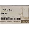 Image 3 : 1964-D WASHINGTON SILVER QUARTER NGC MS64
