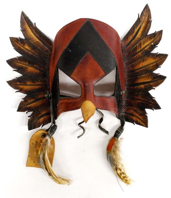 Leather Palak-wayo Red Tailed Hawk Mask