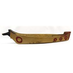 Northwest Coast Carved Wood Toy Canoe