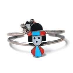 Zuni Sterling Silver & Channel Inlay Bracelet