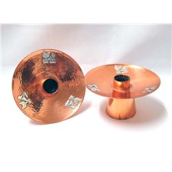 Pr Peruvian Copper Candle Holders