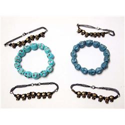 6 Skull Bead Bracelets