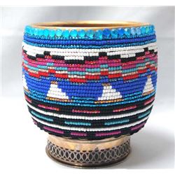 Kathy Kills Thunder Beaded Bowl