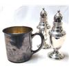 Image 2 : Sterling Silver Cup and Salt and Pepper Shakers