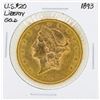 Image 1 : 1893 $20 Liberty Double Eagle Gold Coin