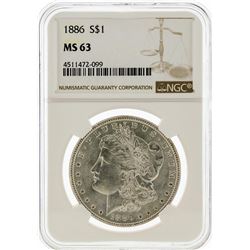 1886 NGC MS63 Morgan Silver Dollar