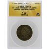 Image 1 : c.1850 St Louis HH Long Brass Legends Token ANACS F12 Details